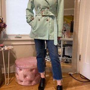 Banana Republic Trench Coat, Size Small,  Pastel Green